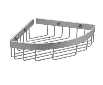 Полочка САНАКС угл. овальная ,борт, 2 см одинарная, алюм. матовая